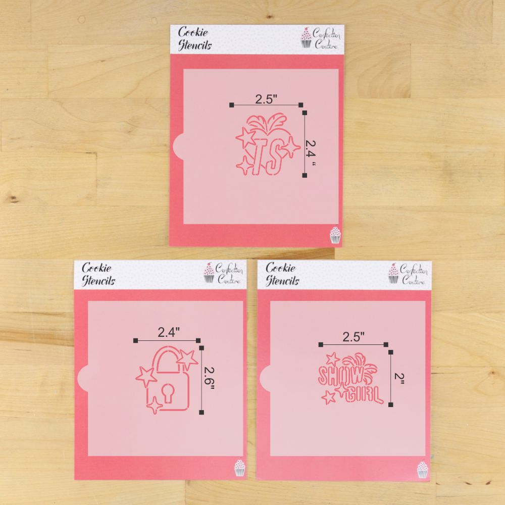 Showgirl PYO Cookie Stencil Set