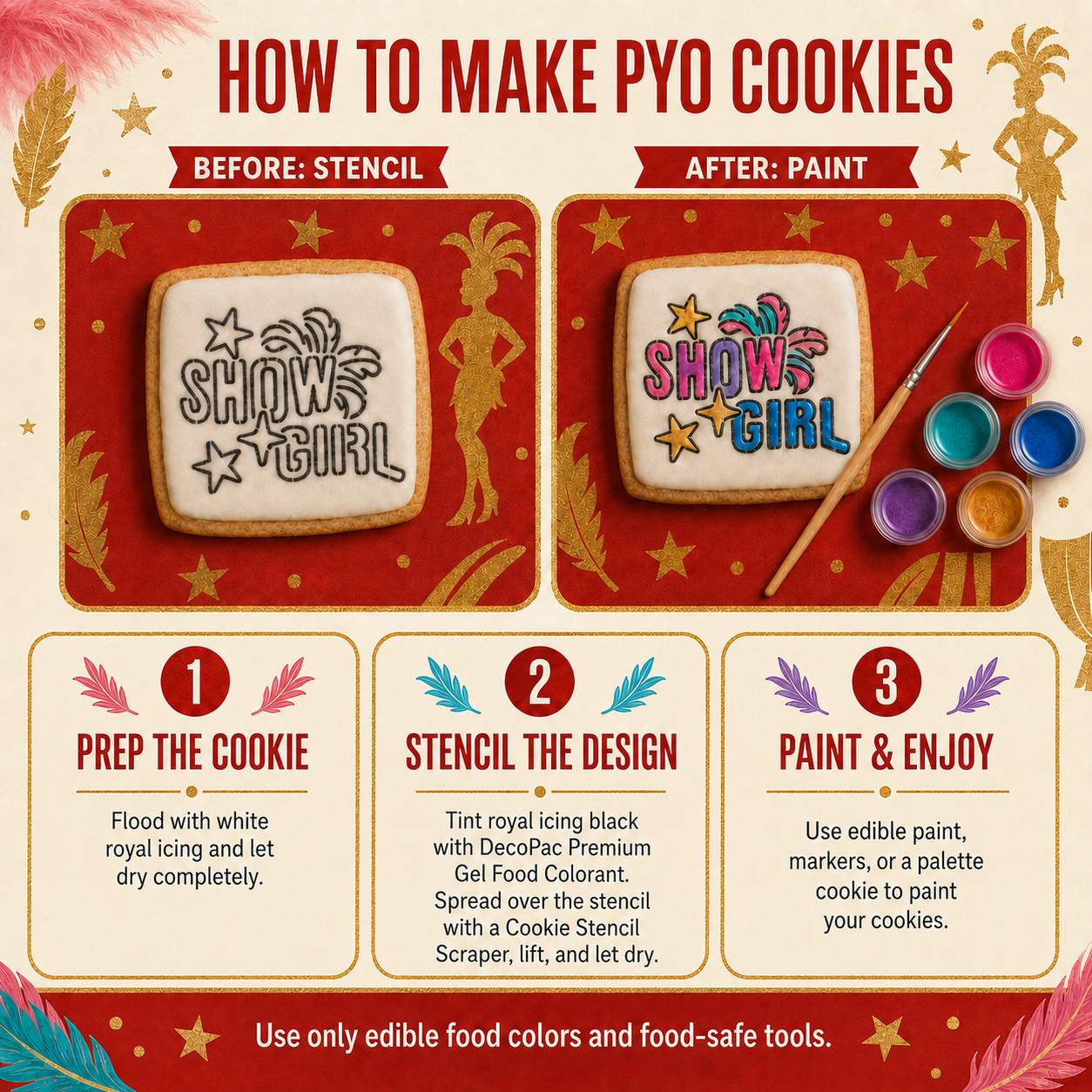 Showgirl PYO Cookie Stencil Set