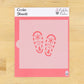 Cookie stencil with Santa boot print design in its packaging