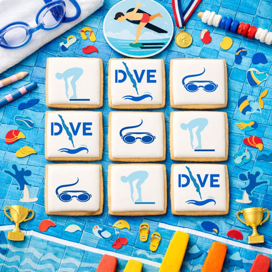 Male Diver Cookie Stencil Set