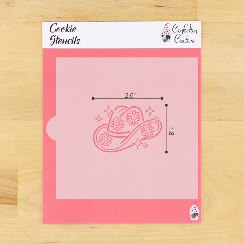 Dimensions for the Cowgirl Hat PYO Cookie Stencil