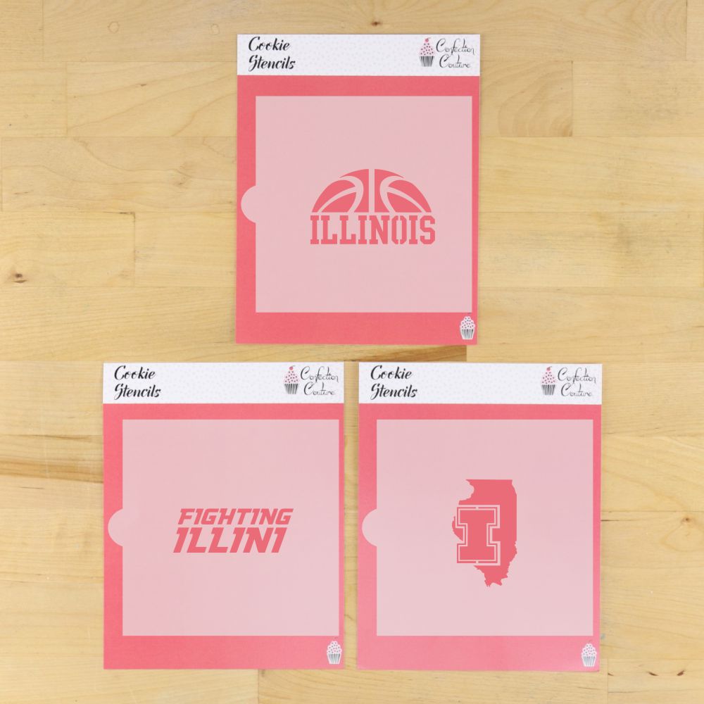 Fighting Illini Cookie Stencil Set