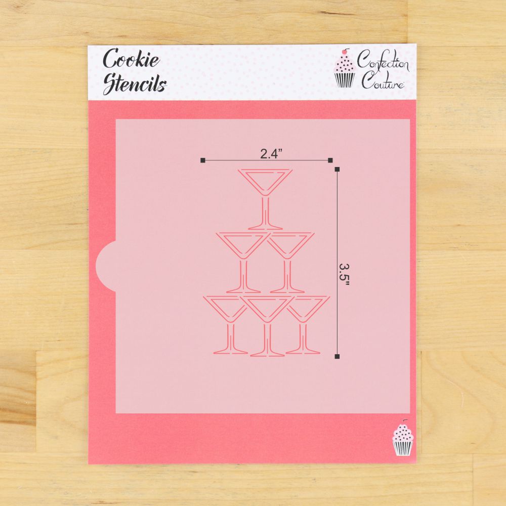 Martini Tower Cookie Stencil