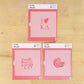 Kappa Delta cookie stencil set featuring I Love KD, Honorable Beautiful Highest, and nautilus shell designs.