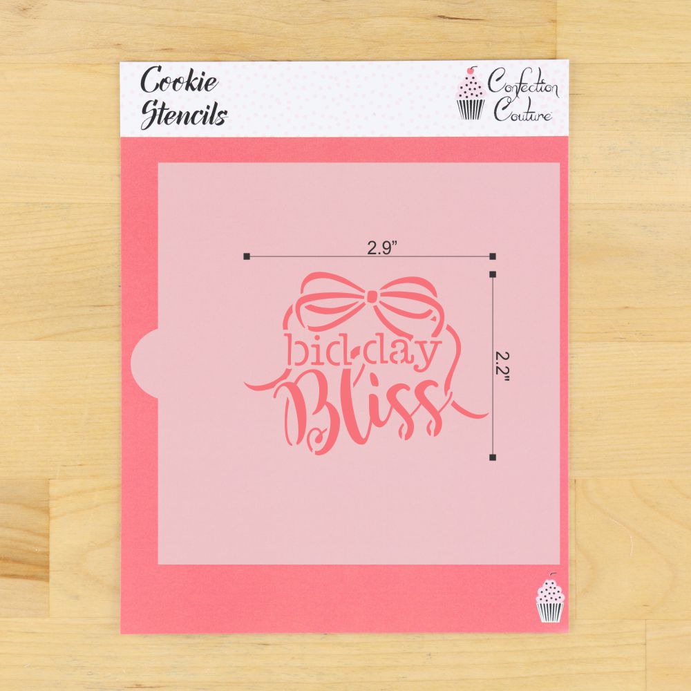 Bid Day Bliss cookie stencil dimensions