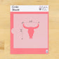 A package of Confection Couture cookie stencils featuring a pink bull skull design with 2.5-inch dimensions, displayed on a light wood background.