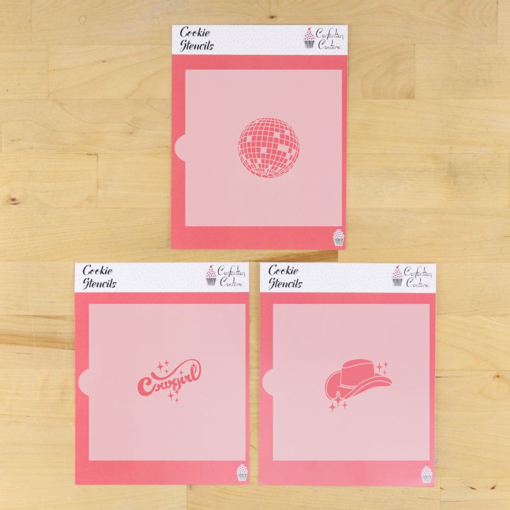 Disco Cowgirl Cookie Stencils for Last Rodeo and Nashville parties