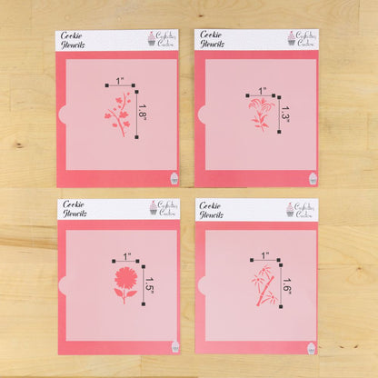 Mahjong Floral Cookie Stencil Set