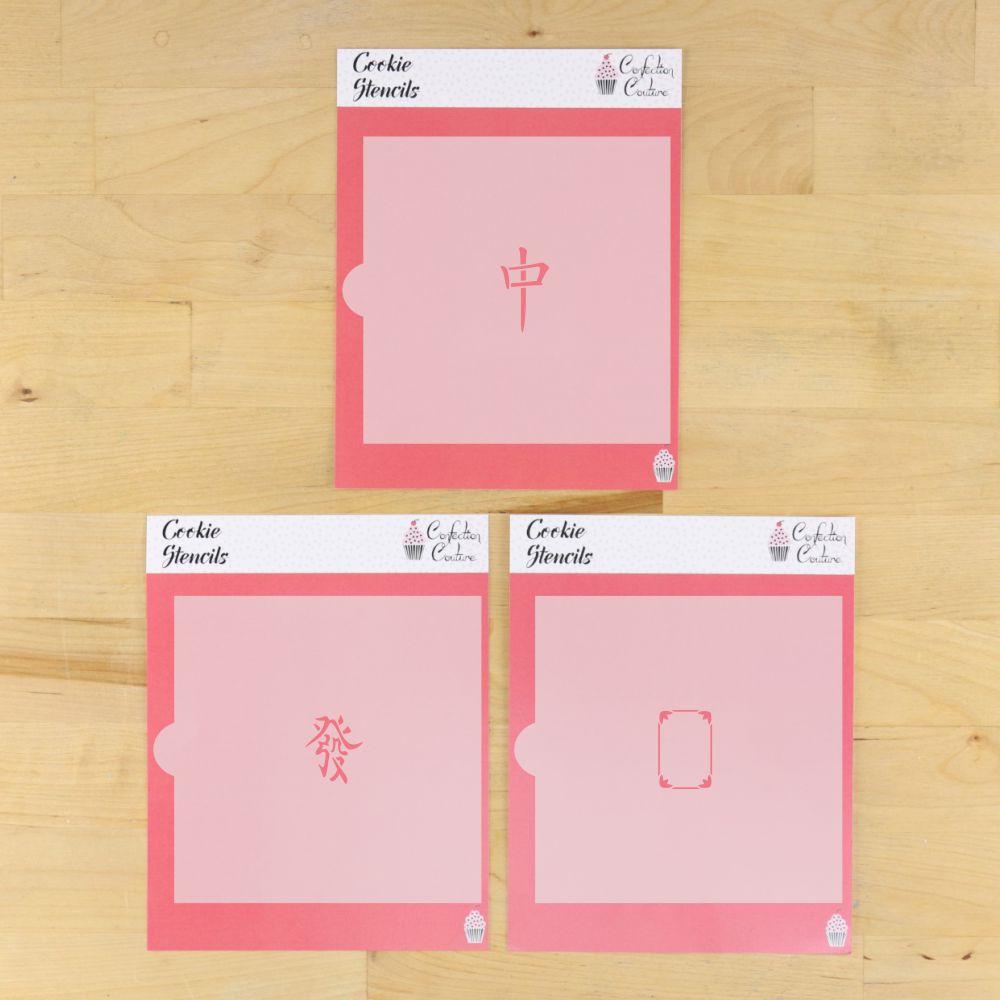 Small Mahjong Dragon Tile Cookie Stencil Set
