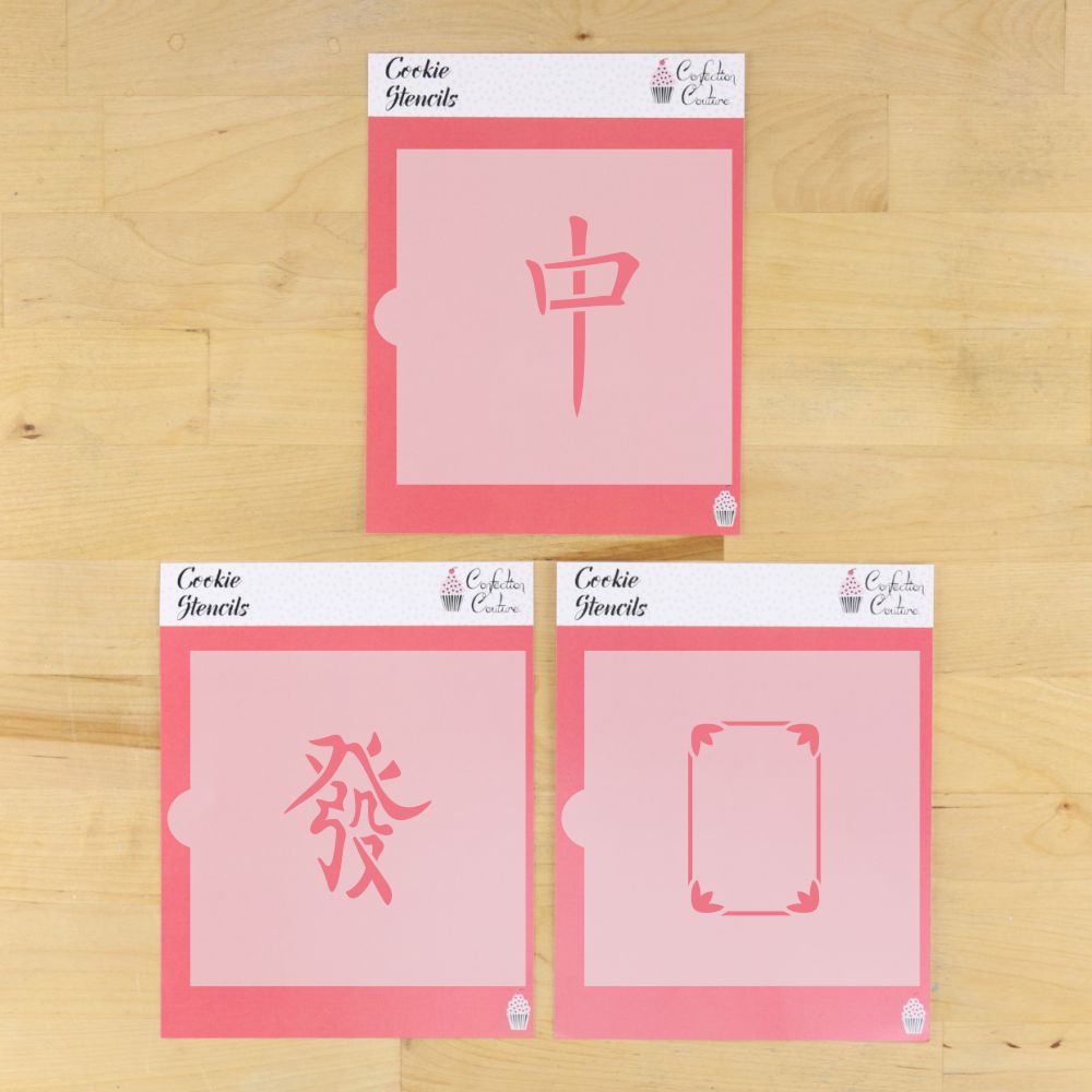 Large Mahjong Dragon Tile Cookie Stencil Set