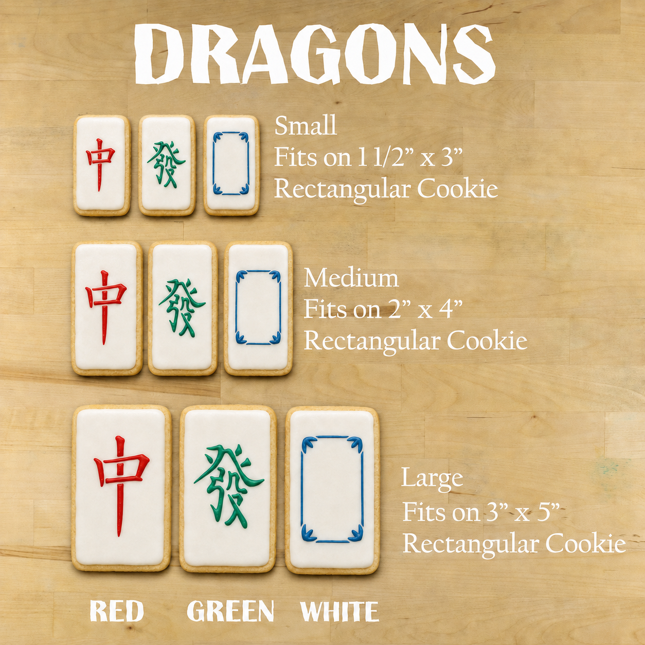 Mahjong Dragon Tiles Cookie Stencil Set