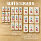 Mahjong Crak Tiles Cookie Stencil Set sizes and suggested cookie cutters