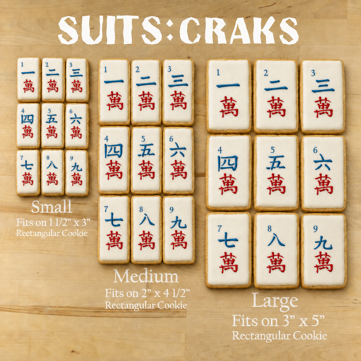 Mahjong Crak Tiles Cookie Stencil Set