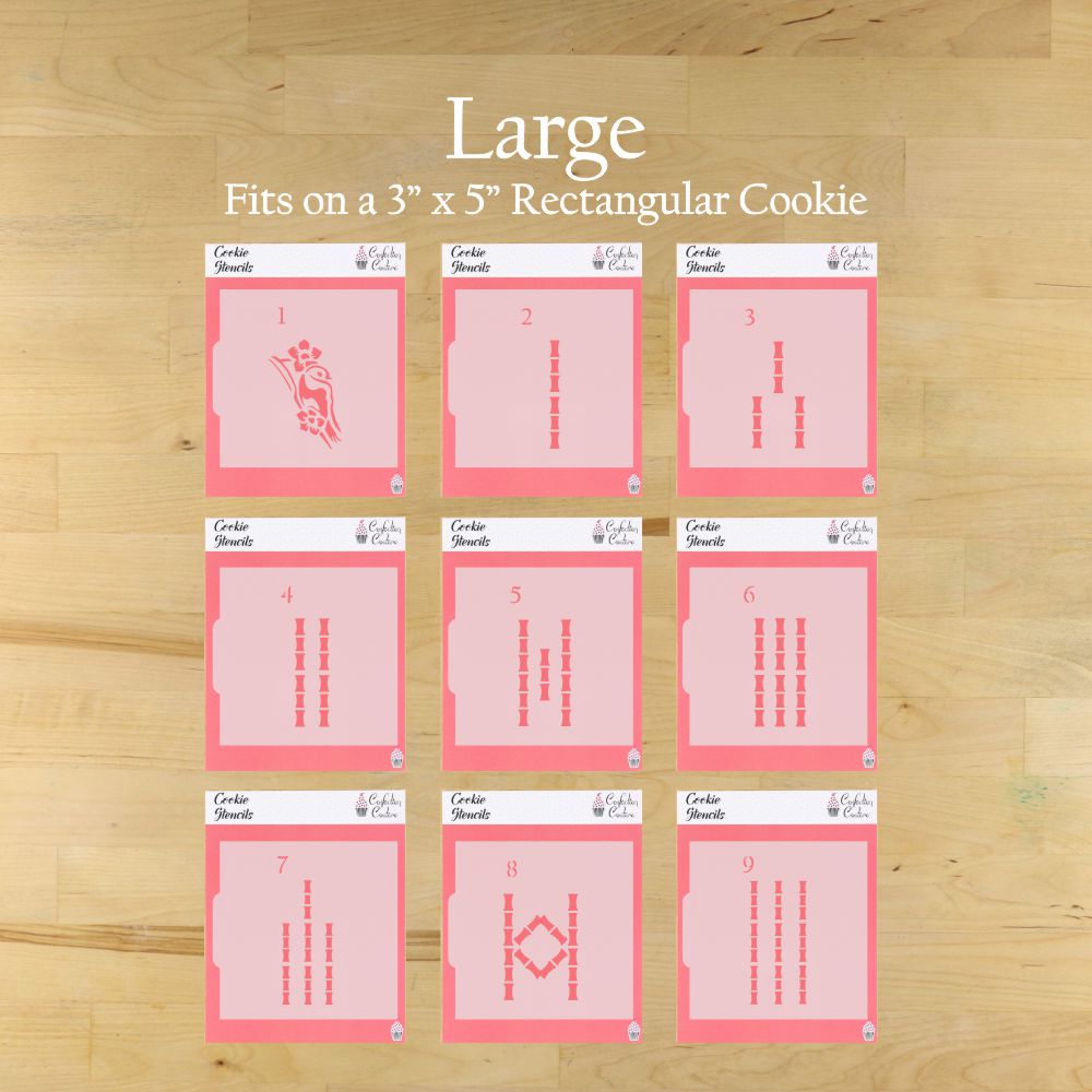Mahjong Bam Tiles Cookie Stencil Set