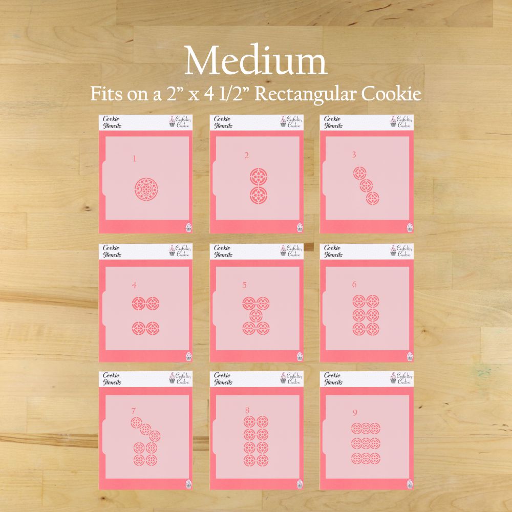 Mahjong Dot Tiles Cookie Stencil Set