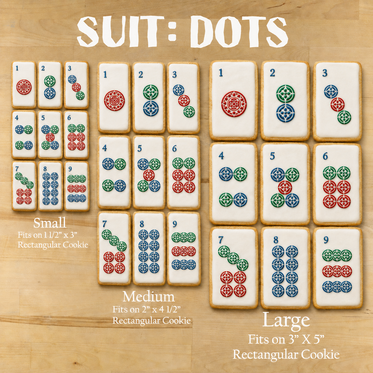 Mahjong Dot Tiles Cookie Stencil Set