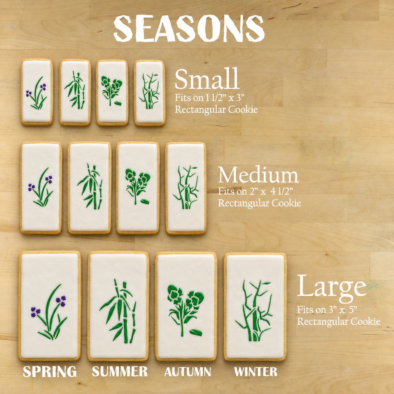 Mahjong Season Tiles Cookie Stencil Set