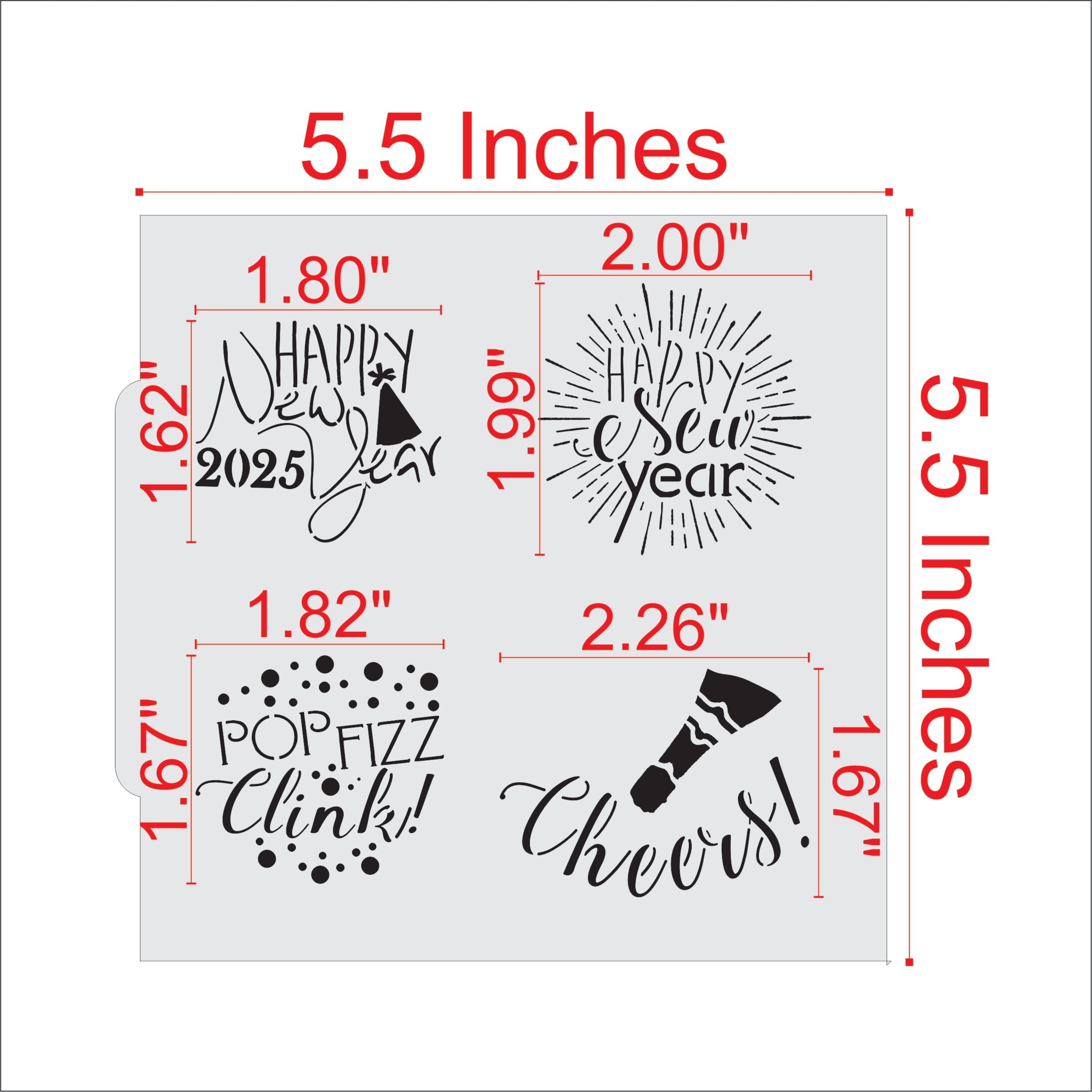 new years celebration cookie stencil: cookies for nye 2025