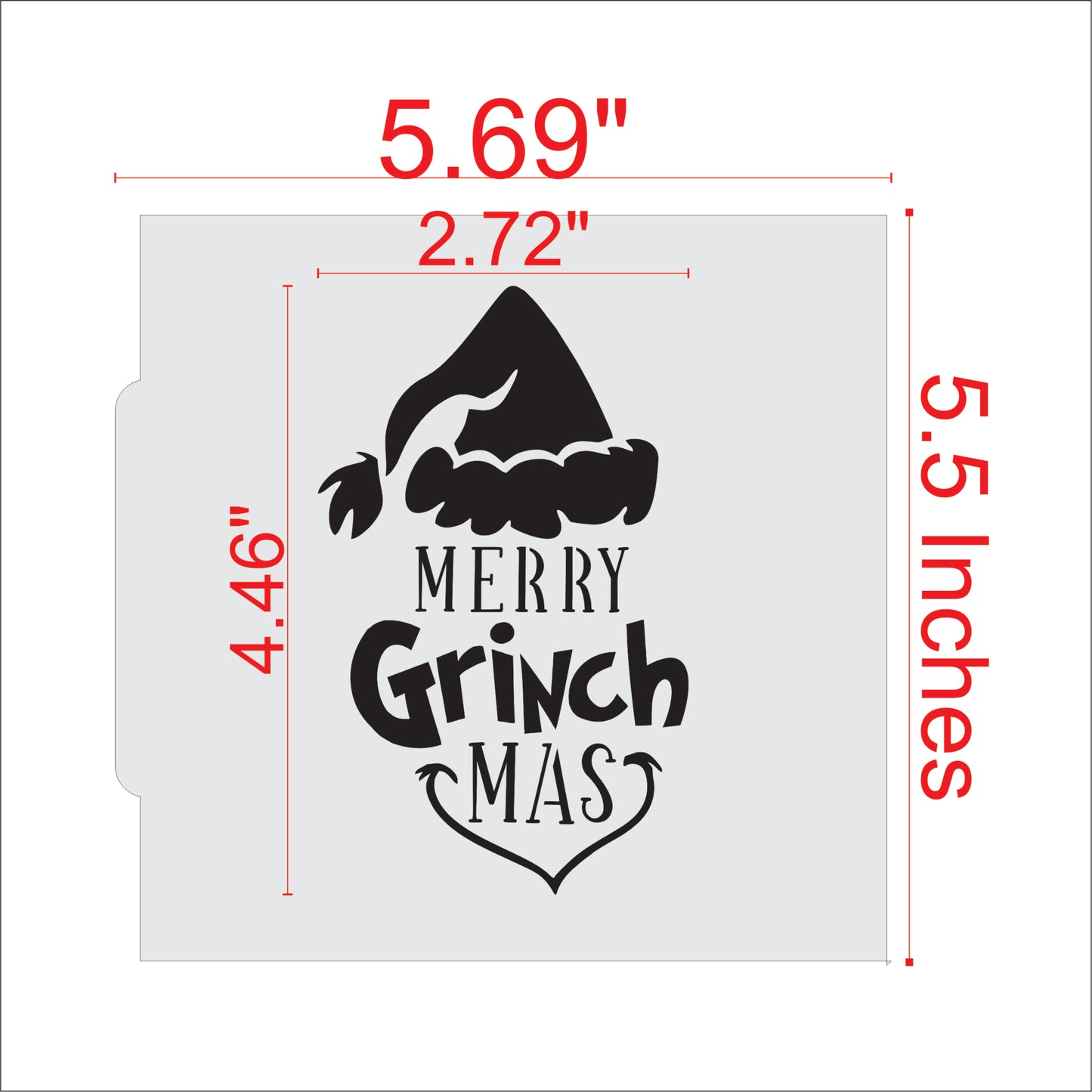 Merry Grinch Mas Cookie Stencil