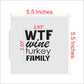 Wine Turkey Family Thanksgiving Cookie Stencil