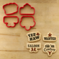 Cowboy Words Cookie Stencil and matching cookie cutters, featuring four western-themed sayings for decorating rodeo, cowboy birthday, ranch, and country party cookies.