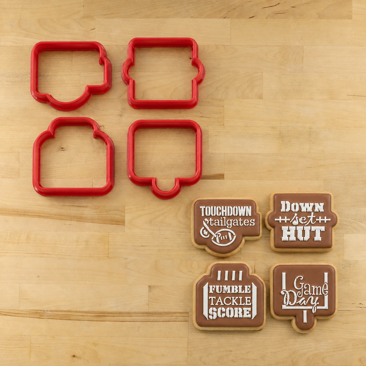 Game Day Football Message Cookie Stencils