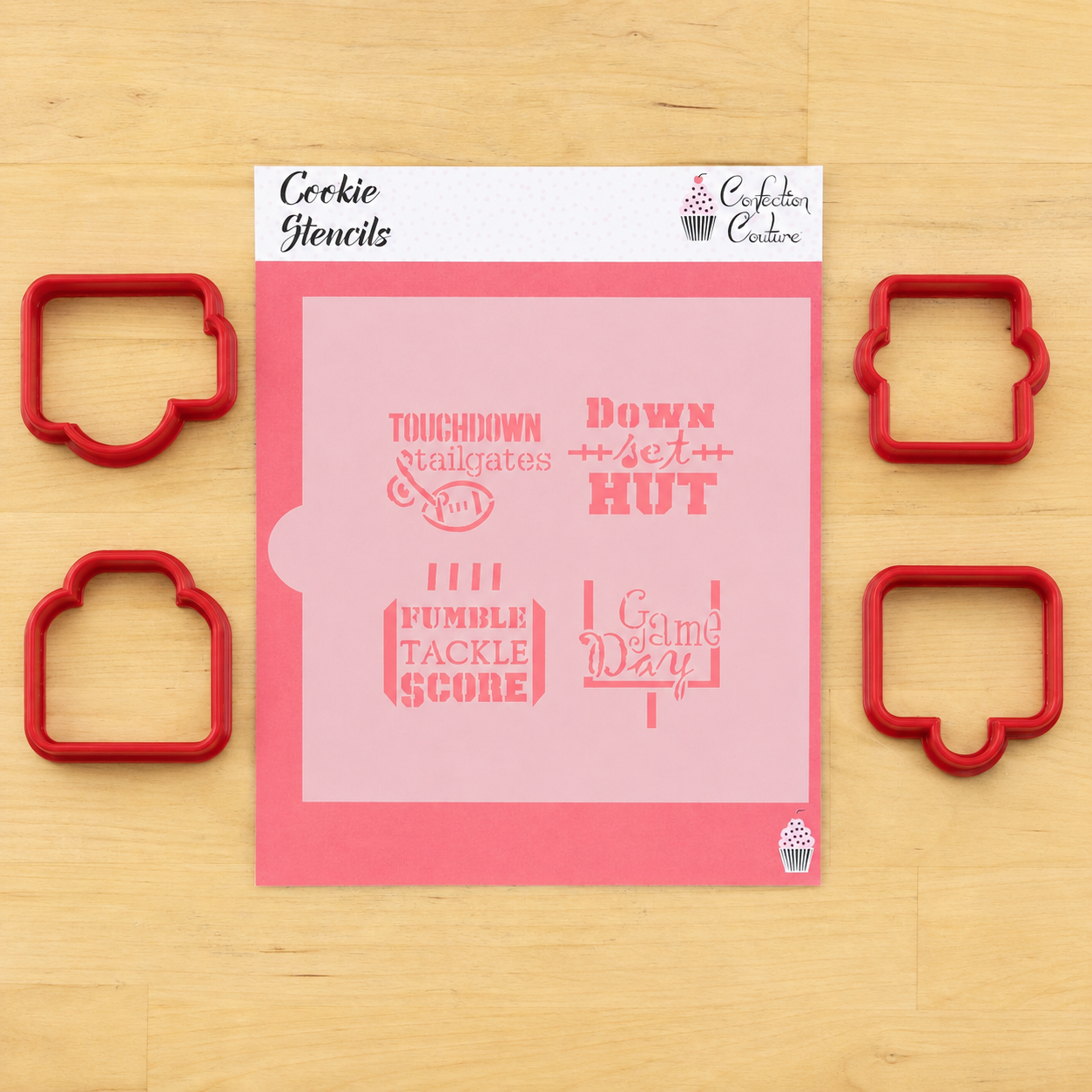 Game Day Football Message Cookie Stencils