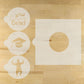 Graduation Round Cookie Stencil 3 Pc Set