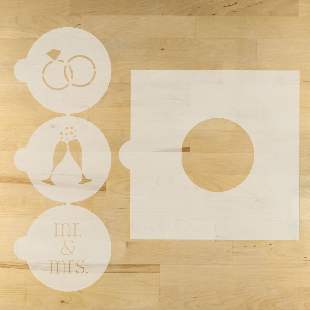 Wedding Round Cookie Stencil 3 Pc Set