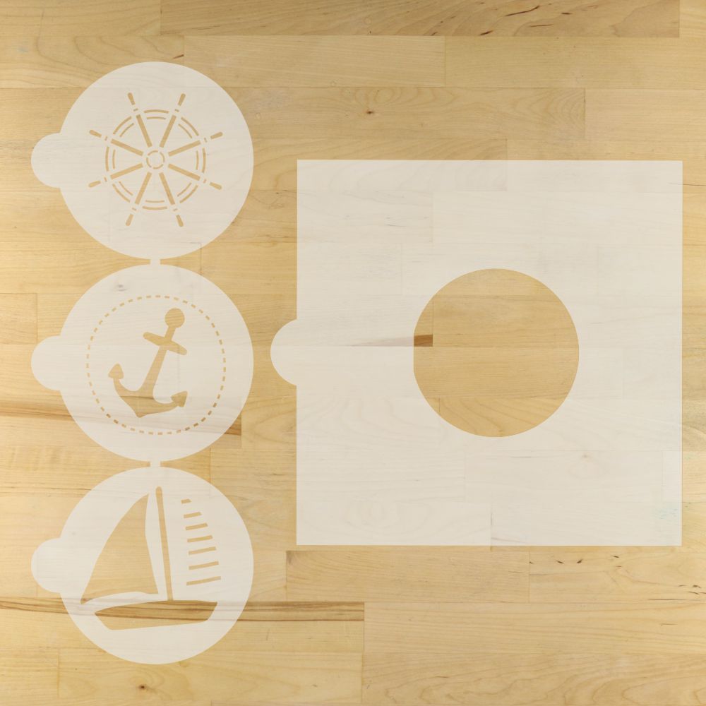 Nautical Round Cookie Stencil 3 Pc Set