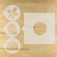 Autumn Round Cookie Stencil 3 Pc Set
