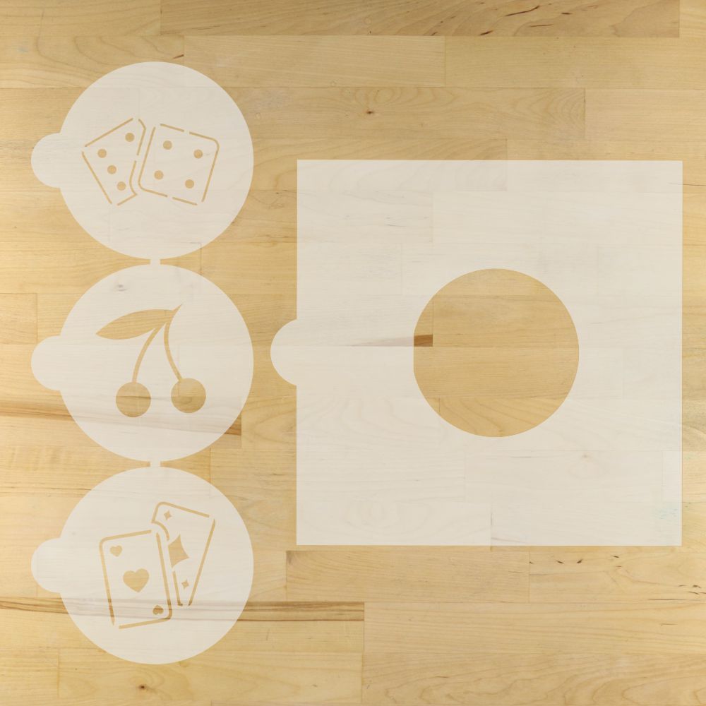 Poker Round Cookie Stencil 3 Pc Set