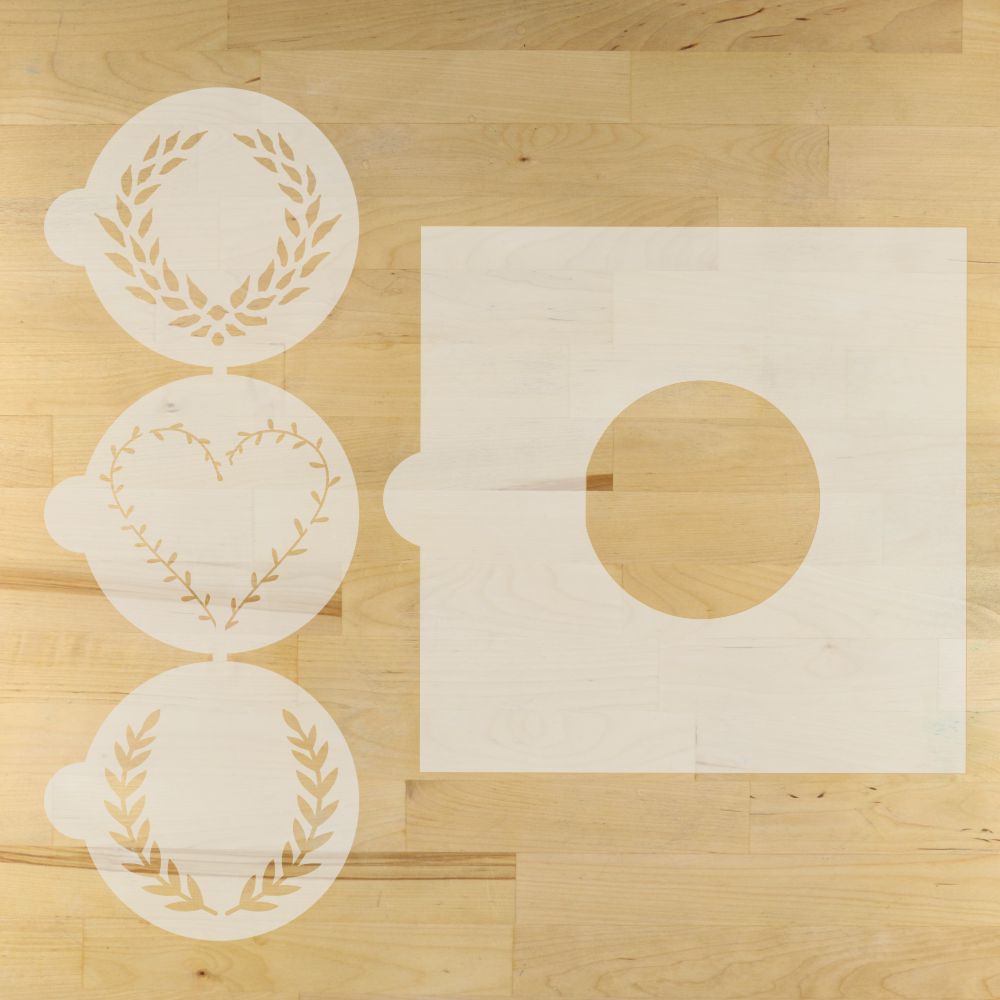 Laurel Wreath Round Stencils and the Stencil Adapter for Round Stencils.