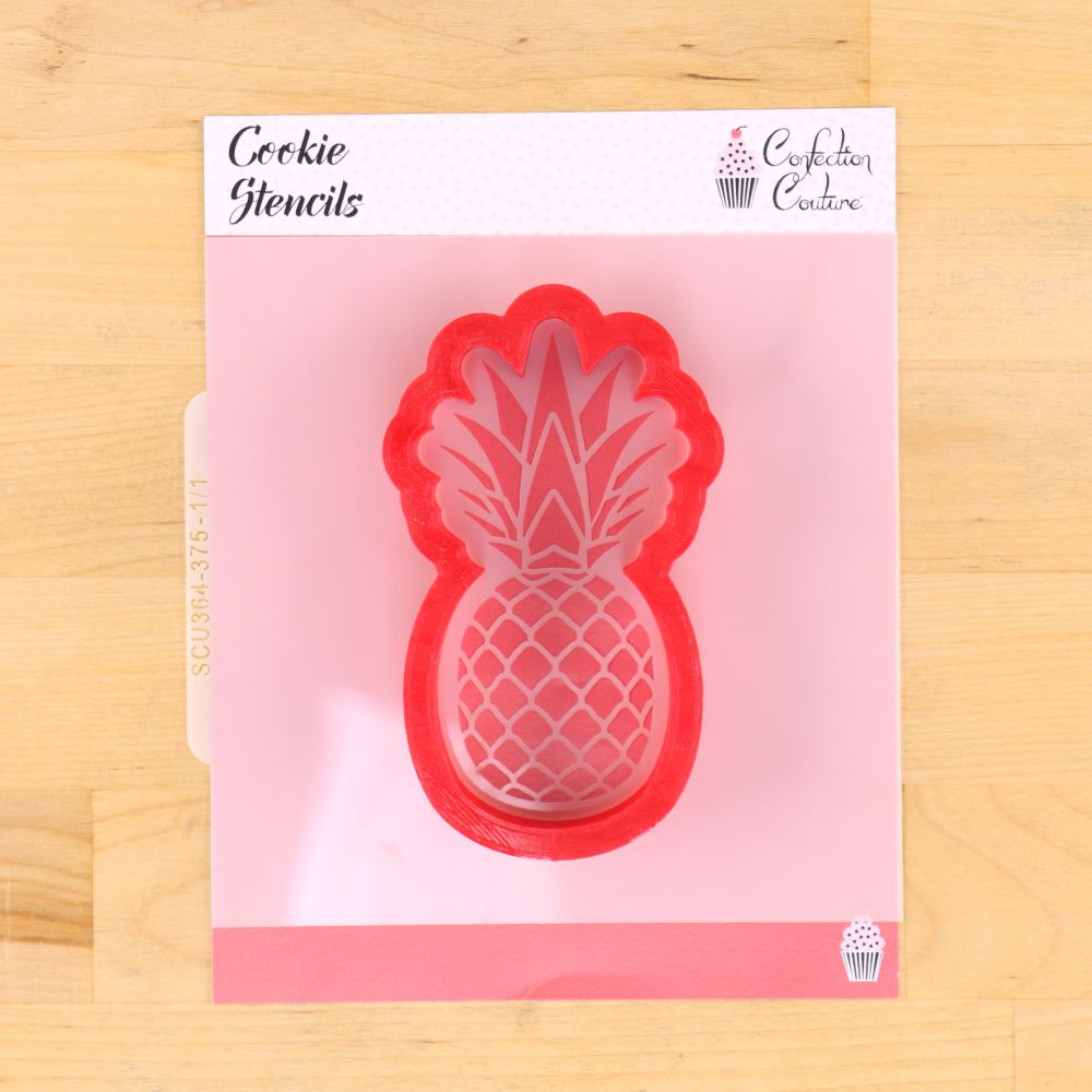 Pineapple Cookie Stencil with Matching Pineapple Cookie Cutter