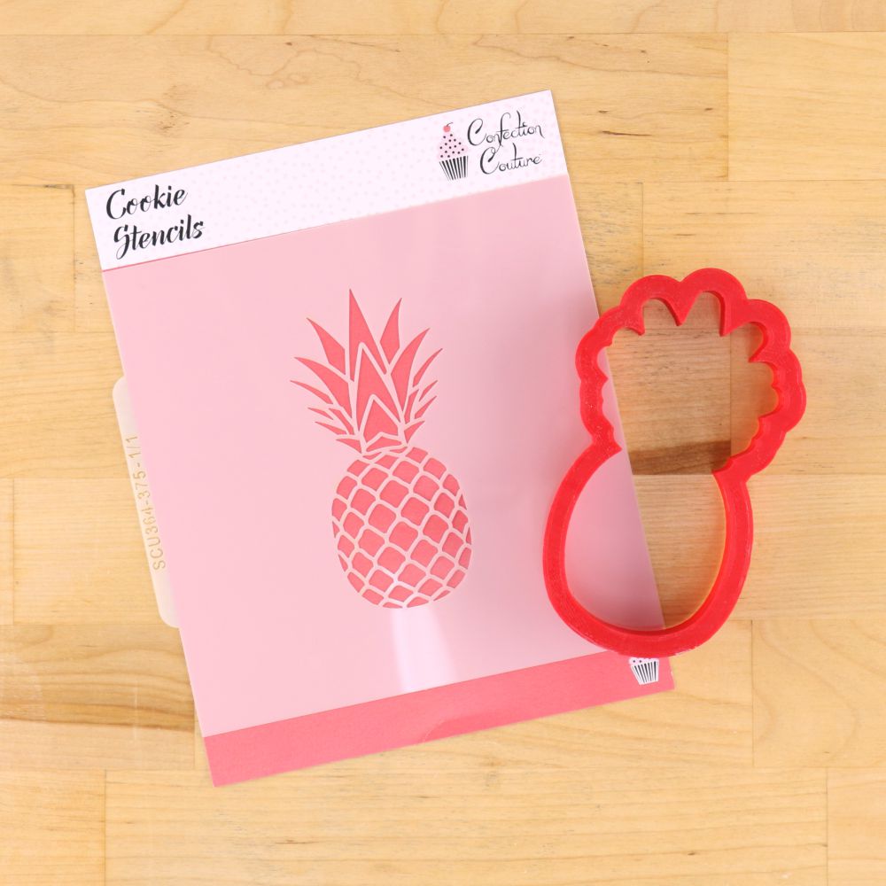 Pineapple Cookie Stencil with matching Pineapple Cookie cutter