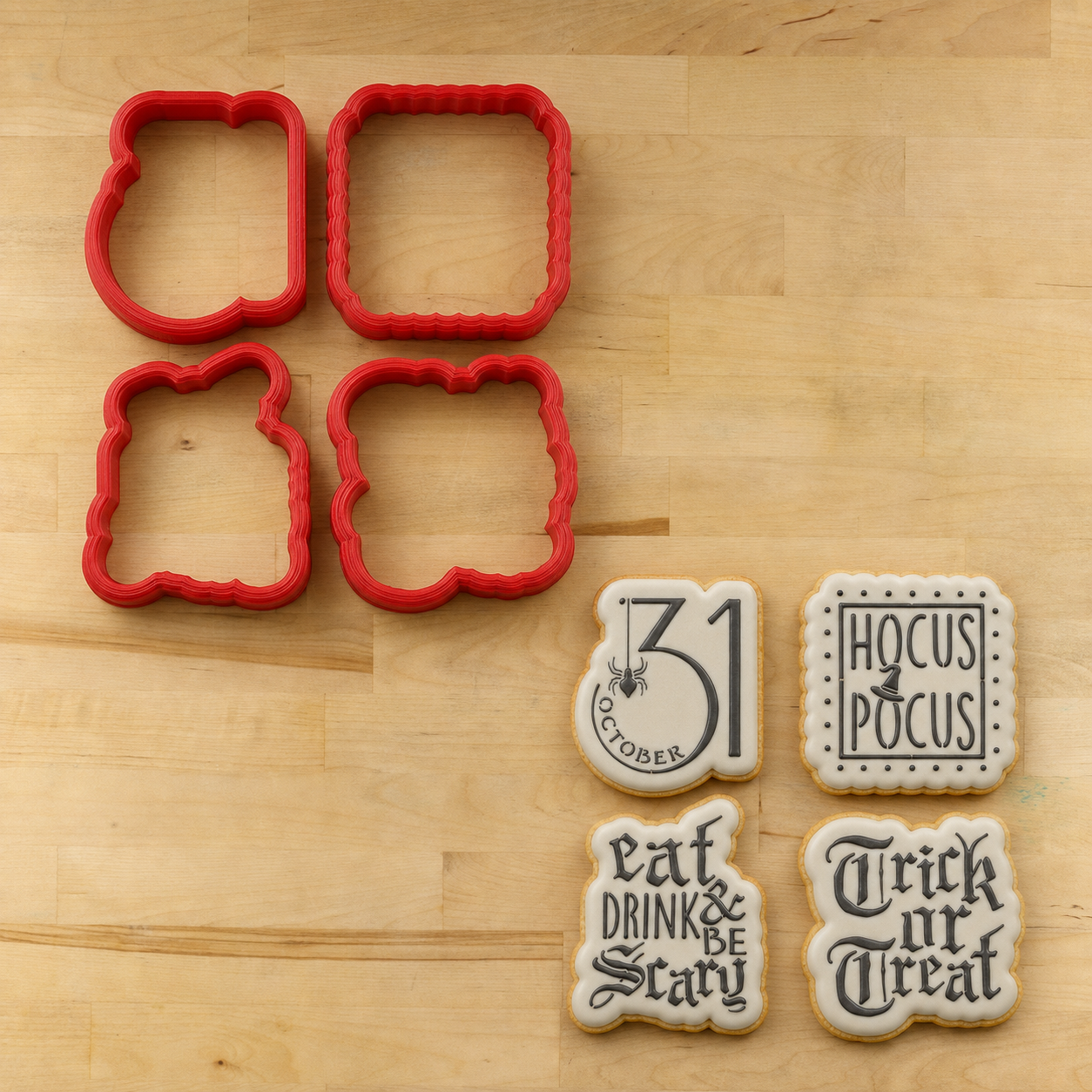 Trick or Treat Halloween Cookie Stencils