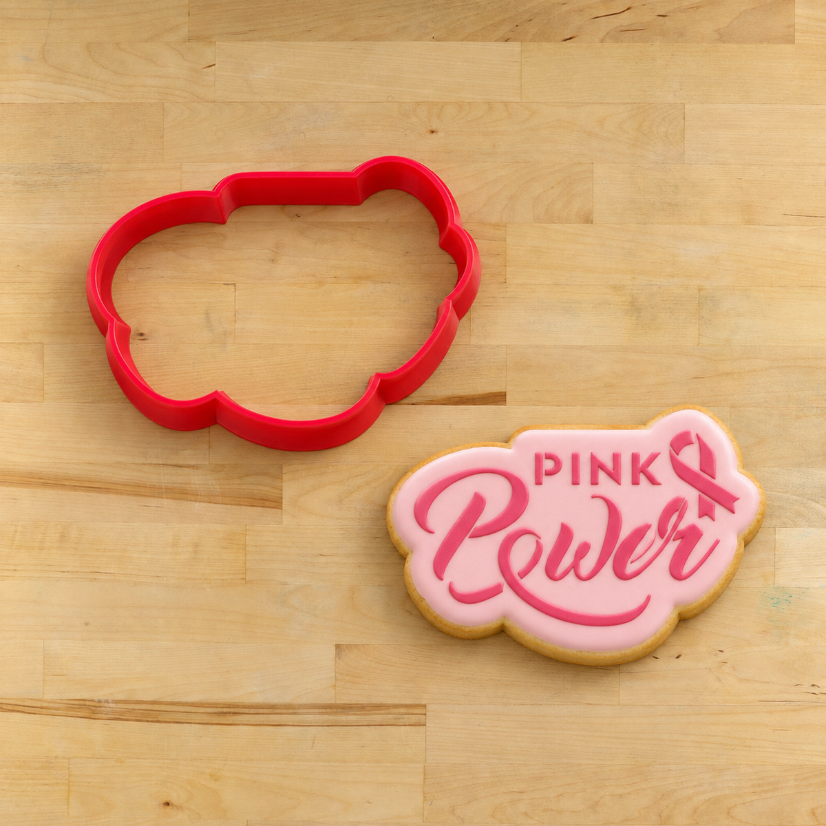 Pink Power Message Cookie Stencil