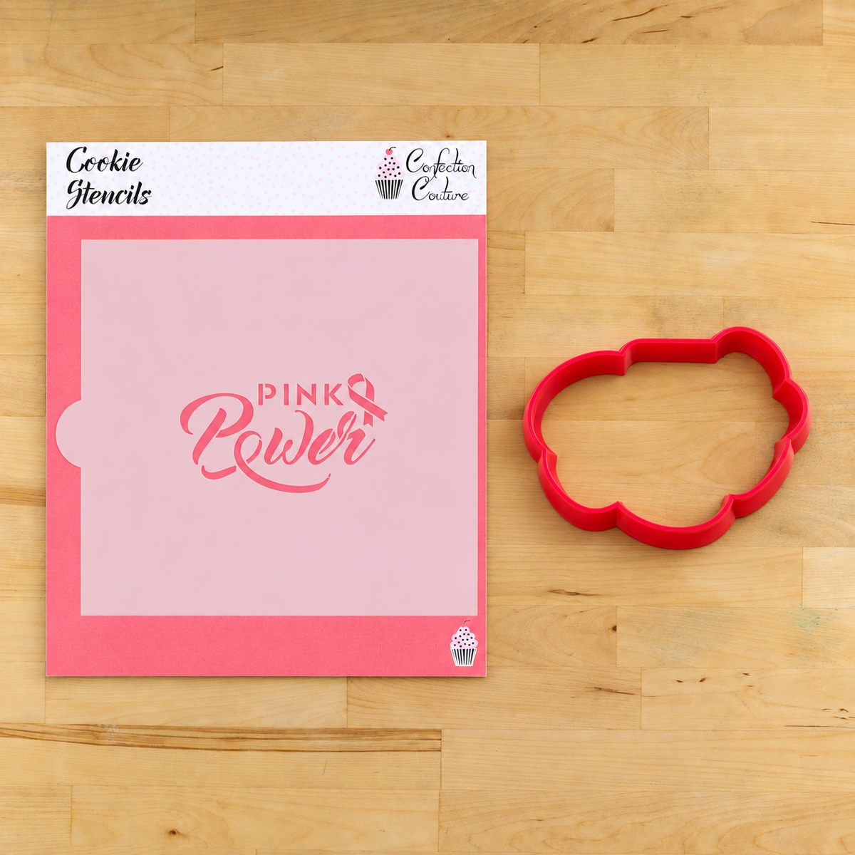 Pink Power Message Cookie Stencil