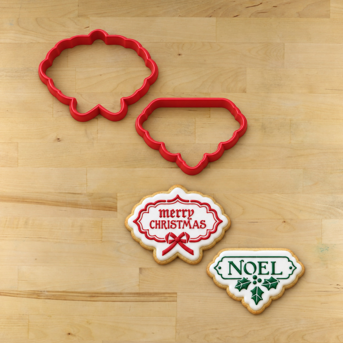 Vintage Christmas Tag Cookie Stencils