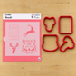 Reindeer games cookie stencil and matching cookie cutter set.
