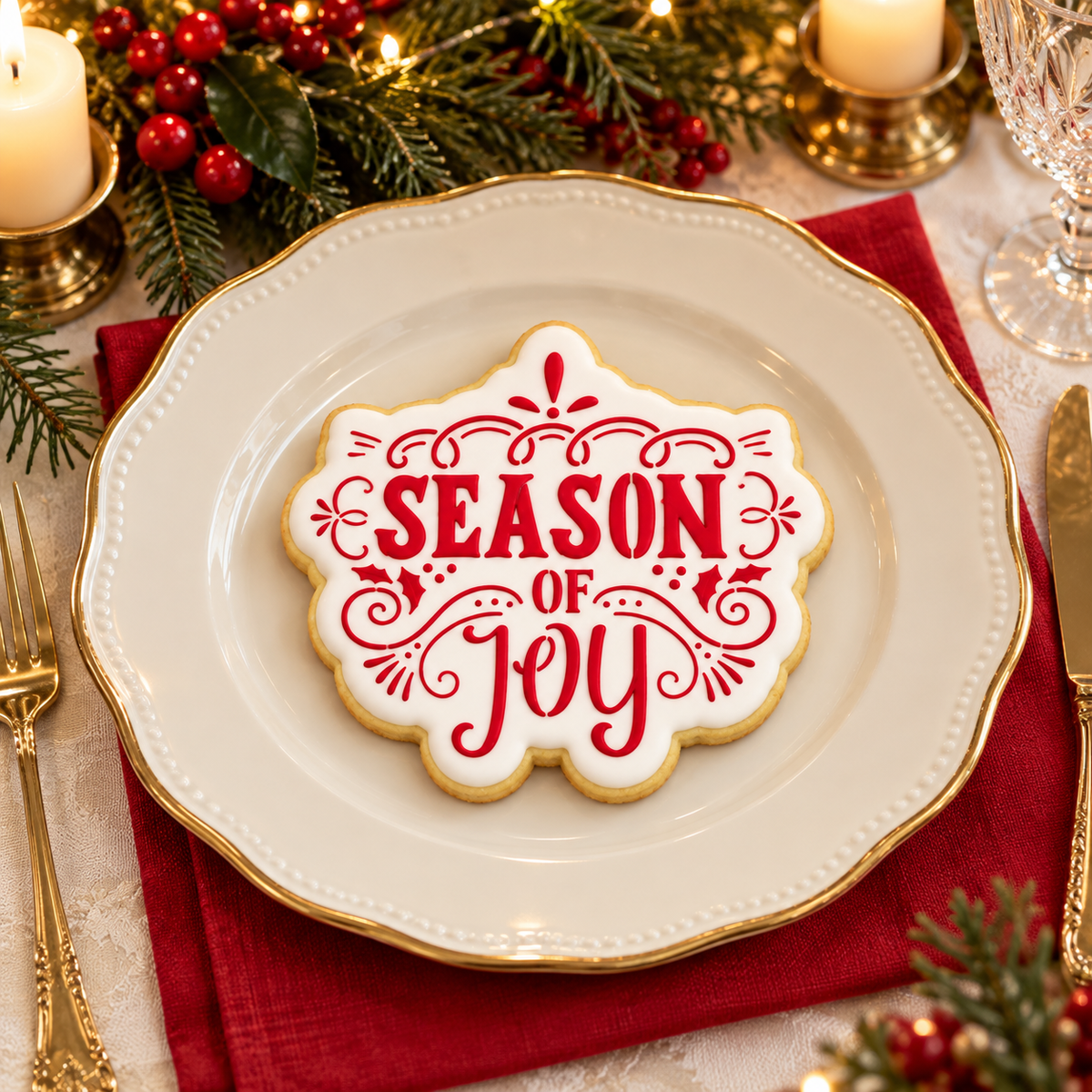 Season of Joy Cookie Stencil