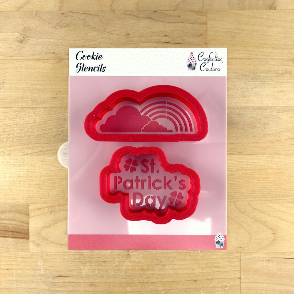 End of the Rainbow Cookie Stencils and Matching Cookie Cutters