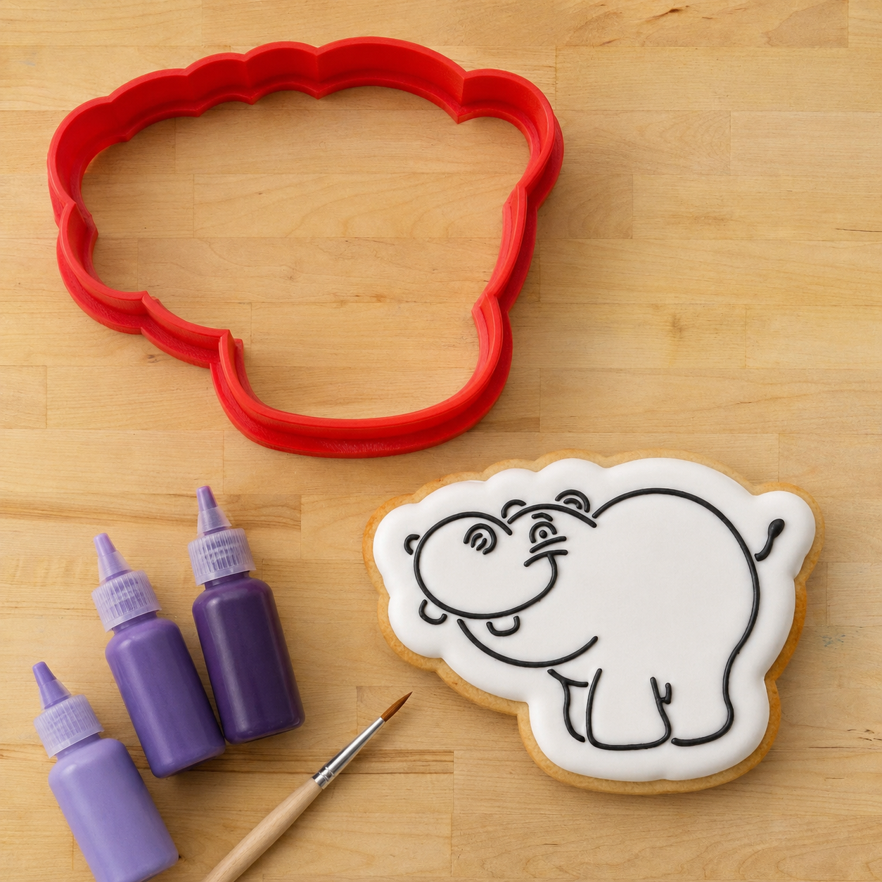 Hippo Paint Your Own Cookie Stencil