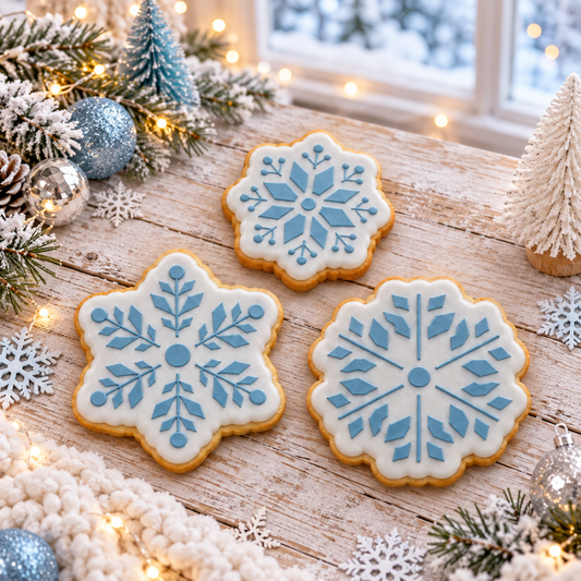 Snowflake Three Piece Cookie Stencil Set