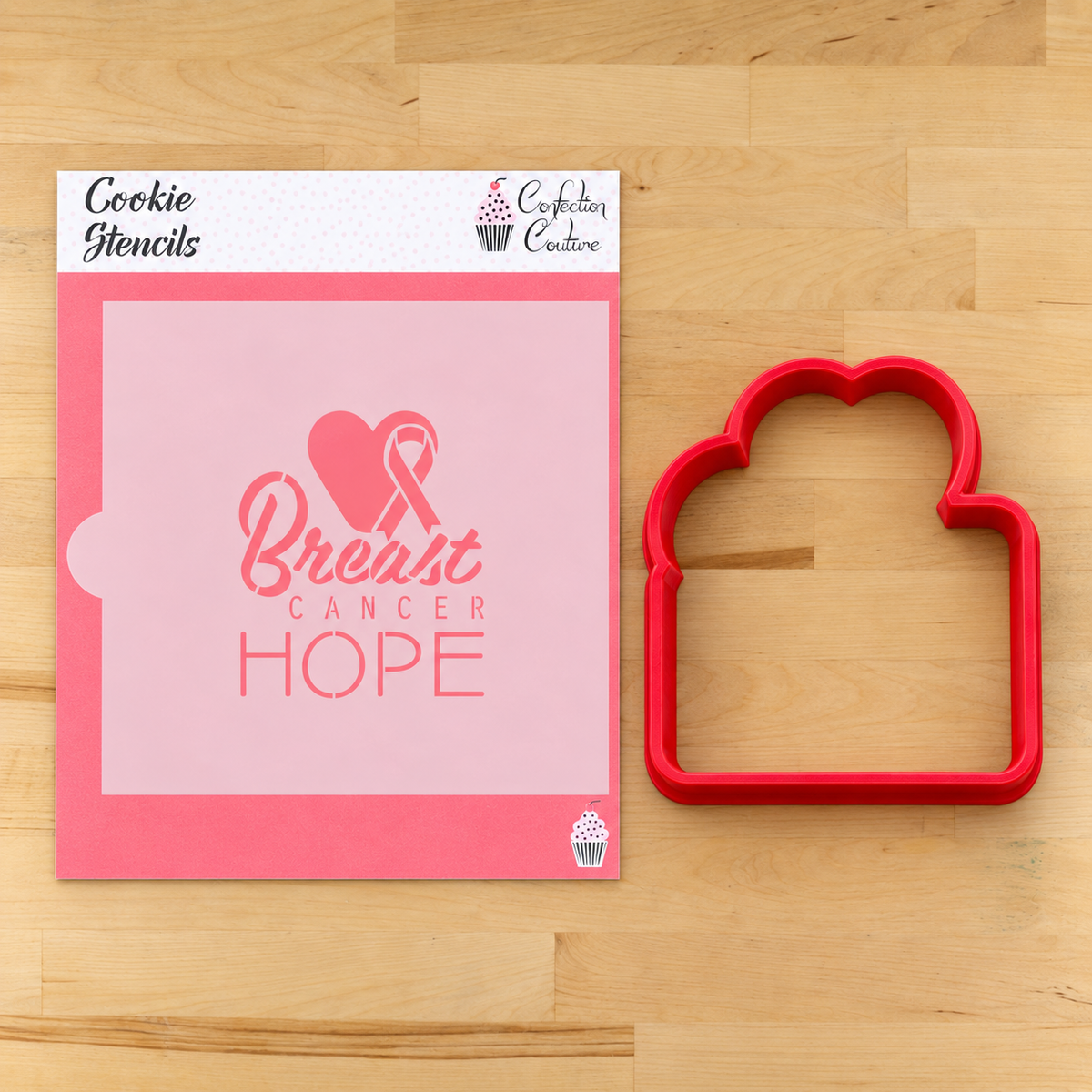 Breast Cancer Hope Cookie Stencil