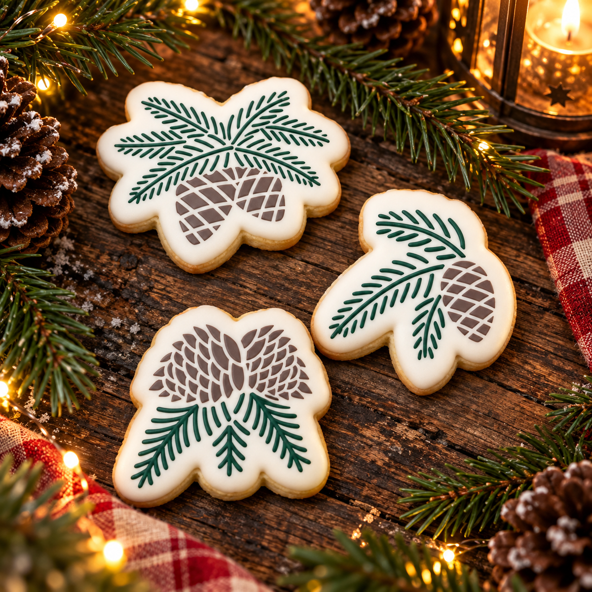 Pine Boughs Cookie Stencil