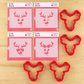 Reindeer Faces 4 Piece Cookie Stencil Set