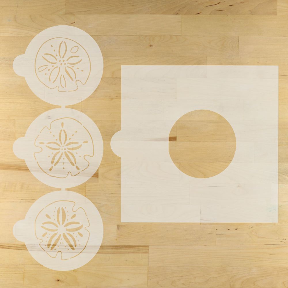 Sand Dollar Round Cookie Stencil 3 Pc Set