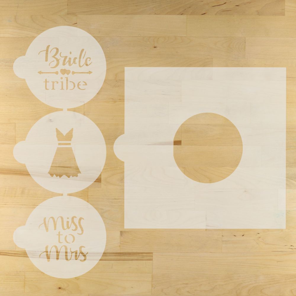 Bride Tribe Round Cookie Stencil 3 Pc Set