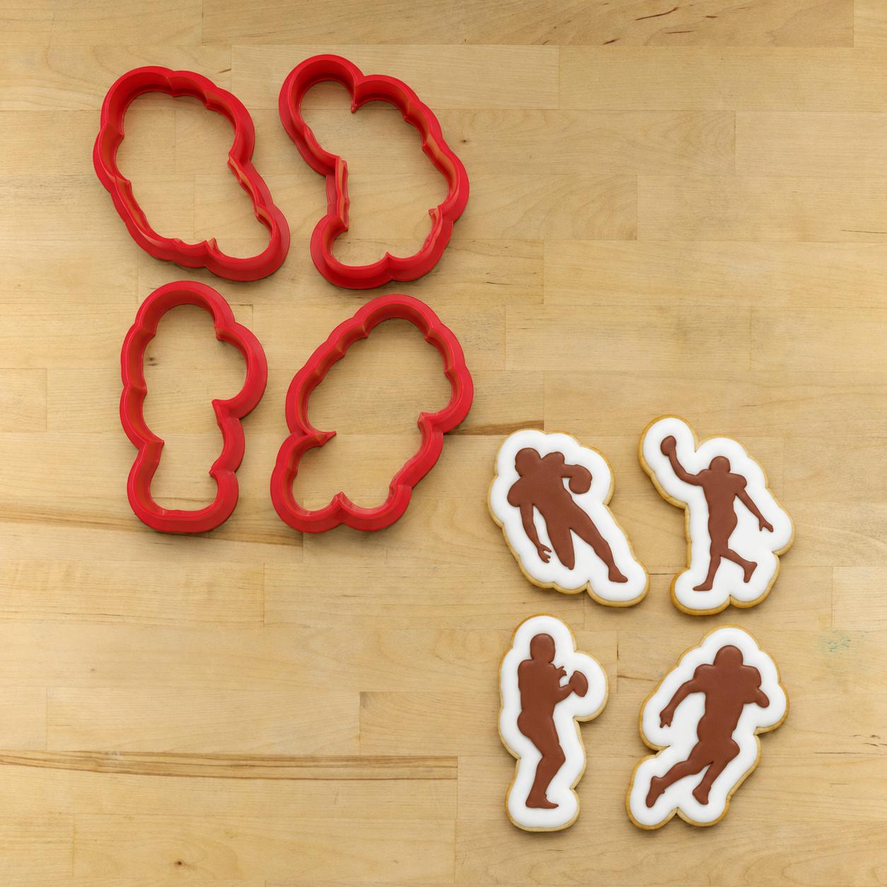 Football Players Cookie Stencils